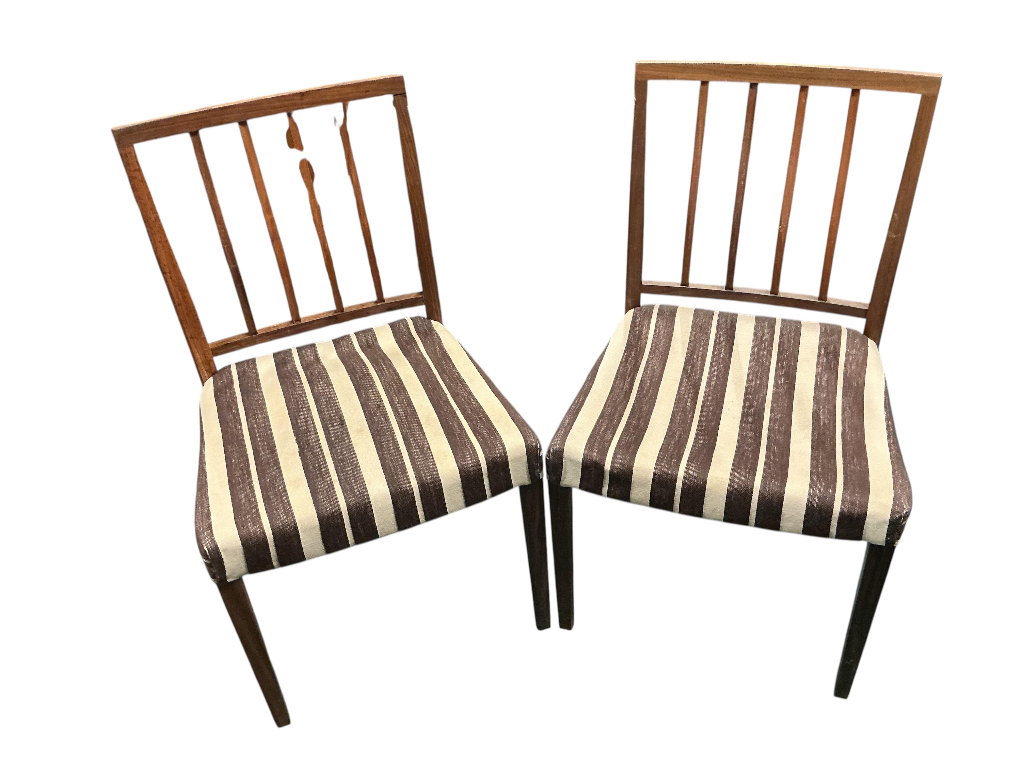 A set of four mid century Indian rosewood dining chairs, width 45cm, depth 46cm, height 84cm